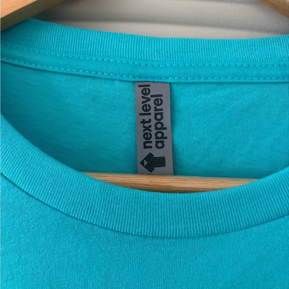 Alani Nu Logo 100% Cotton Graphic T-Shirt Teal Blue Size XL Activewear - Picture 5 of 9
